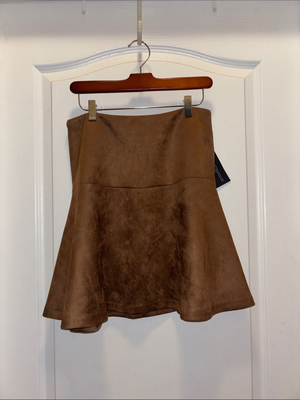 Tommy Hilfiger Brown Faux Suede Flare Skirt Women’s 8 NWT